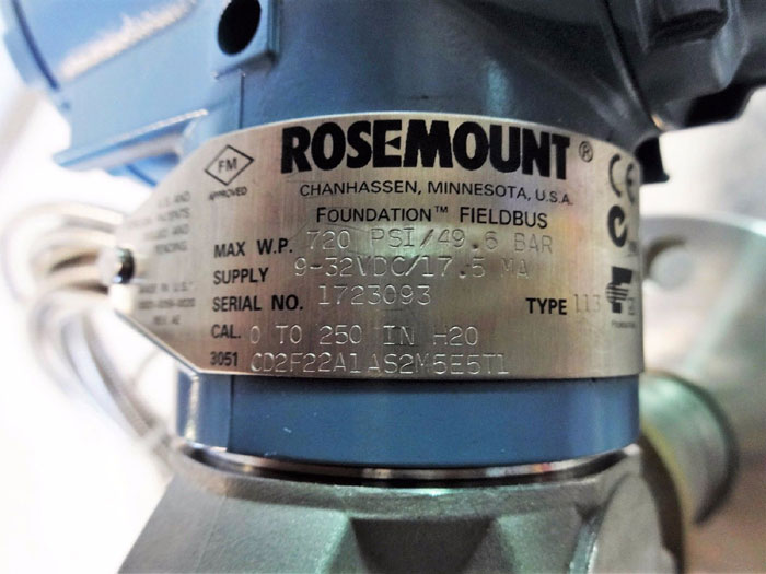 ROSEMOUNT 3051 PRESSURE TRANSMITTER 3051CD2F22A1AS2M5E5T1