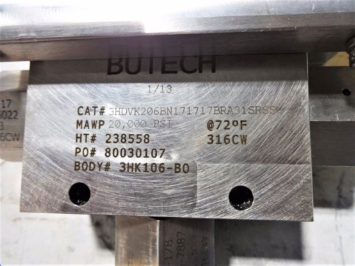 BUTECH 3/8" 3-WAY ACTUATED VALVE 3HDVK206BN171717BRA31SRSS W/ ASAHI DS79PS