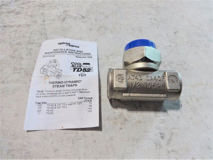 SPIRAX SARCO 1/2" THERMO DYNAMIC STEAM TRAP TD52L