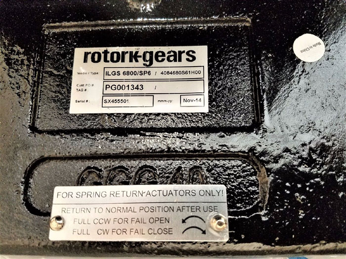 ROTORK ILG-S SERIES OVERRIDE GEAR OPERATOR ILGS 6800/SP6 / 4084680S61H00