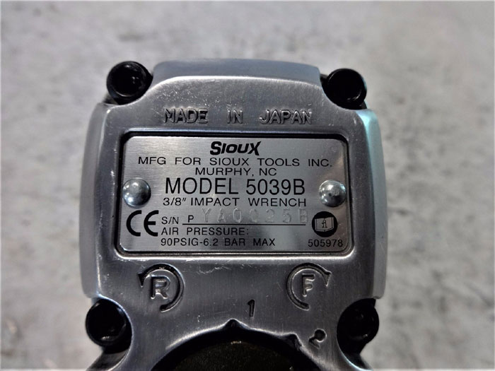 SIOUX 3/8" SQUARE DRIVE PISTOL GRIP IMPACT WRENCH 5039B