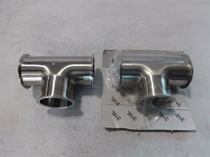 LOT OF (2) TEE CLAMP 4" - 316 STAINLESS STEEL