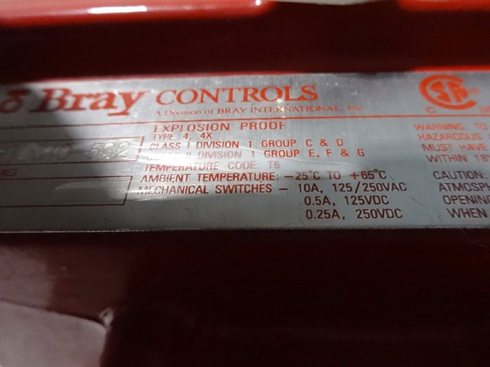 Bray Controls 3" 150# Actuated Butterfly Valve 50-0712-12610-532