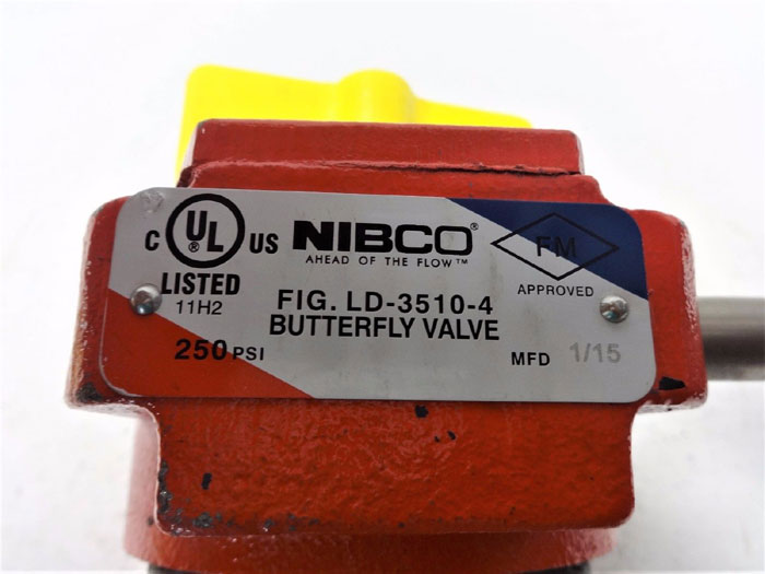 NIBCO LUG STYLE 6" BUTTERFLY VALVE LD-3510-4 WITH GEAR OPERATOR
