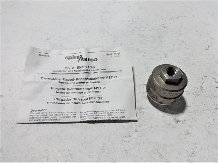 LOT OF (2) SPIRAX SARCO 1/4" STEAM TRAP MST 21