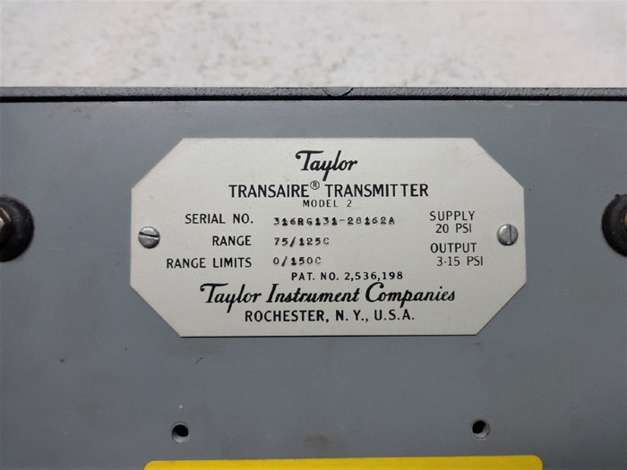 TAYLOR TRANSAIRE MODEL 2 TEMPERATURE TRANSMITTER 316RG131-28162A