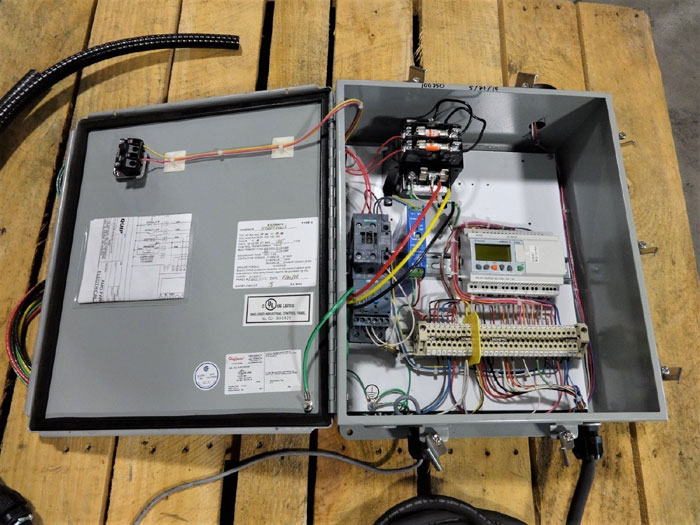 WASTEQUIP COMPACTOR AMS CONTROL PANEL ASSEMBLY IN HOFFMAN ENCLOSURE