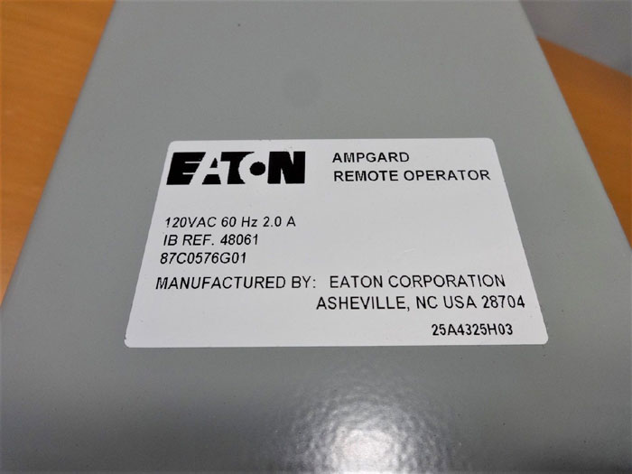 EATON AMPGARD REMOTE OPERATOR 87C0576G01 WITH PENDANT 87C0576G02