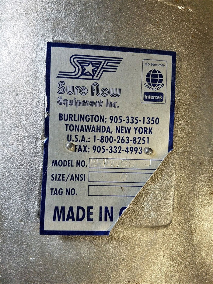 SUREFLOW 6" 150# STAINLESS STEEL FLANGED STRAINER BF150SS J