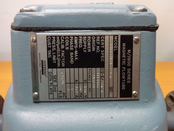 Foxboro 1" 150# M/2800 Series Magnetic Flowtube 2801-SABA-TPA-G
