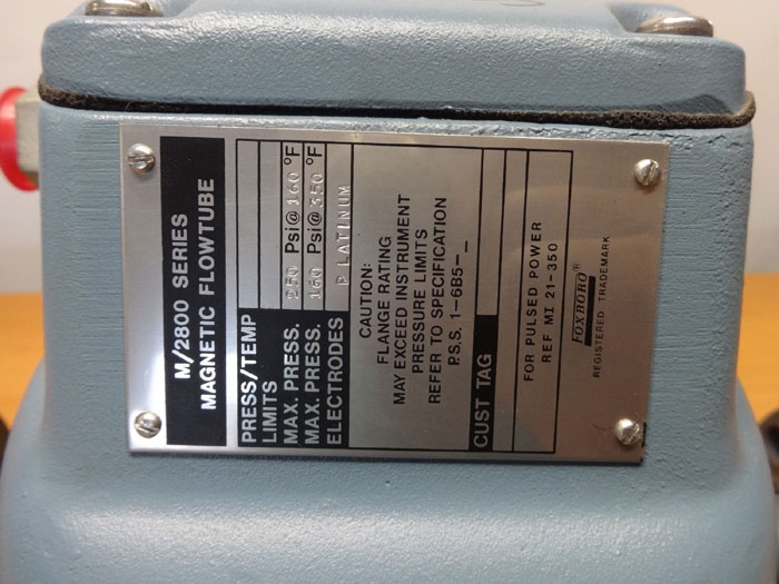 Foxboro 1" 150# M/2800 Series Magnetic Flowtube 2801-SABA-TPA-G