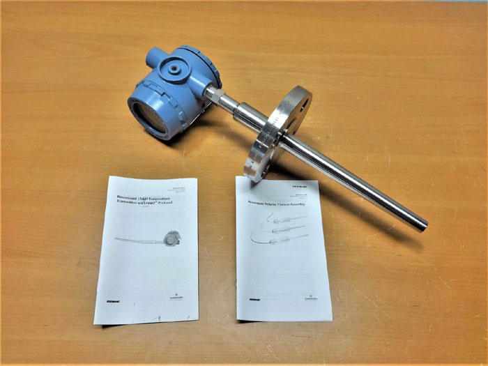 ROSEMOUNT 3144P TEMPERATURE TRANSMITTER 3144PD1A2E5M5XA W/ 1.5" 300# THERMOWELL