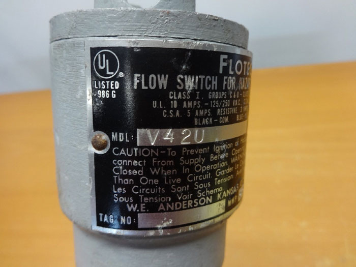 W.E. ANDERSON FLOTECT FLOW SWITCH V42U