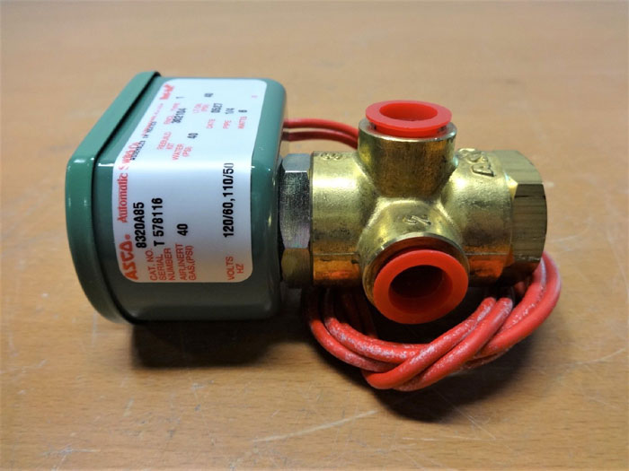 ASCO RED HAT 1/4" 3-WAY BRASS SOLENOID VALVE 8320A85