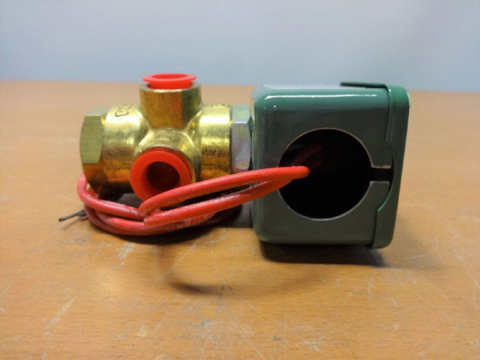 ASCO RED HAT 1/4" 3-WAY BRASS SOLENOID VALVE 8320A85