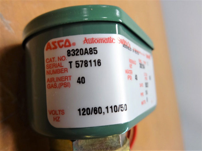 ASCO RED HAT 1/4" 3-WAY BRASS SOLENOID VALVE 8320A85