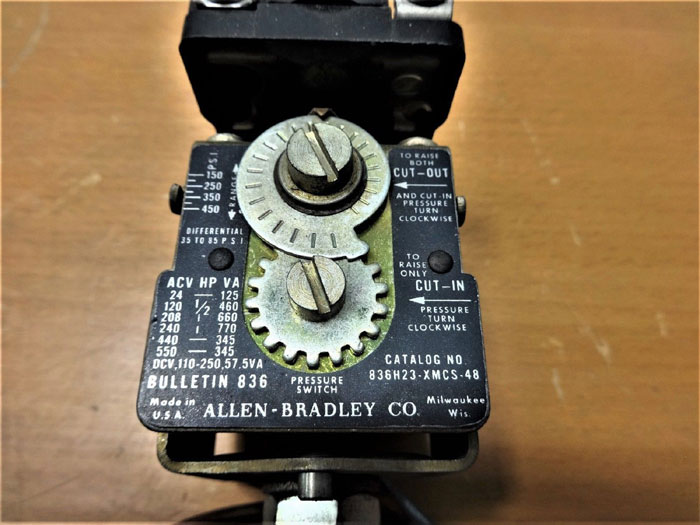 ALLEN BRADLEY PRESSURE SWITCH 836H23-XMCS-48