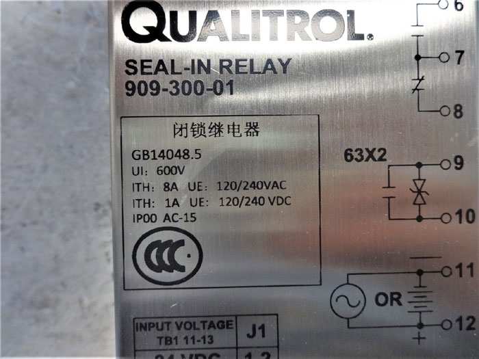 QUALITROL AC/DC SEAL-IN PRESSURE RELAY 909-300-01