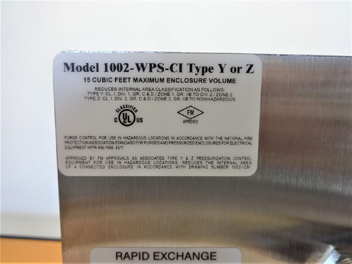 PEPPERL & FUCHS BEBCO EPS PURGING SYSTEM 1002-WPS-CI TYPE Y OR Z