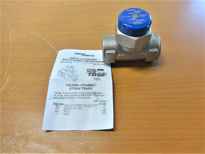 SPIRAX SARCO 1/2" COOL BLUE TD52L THERMODYNAMIC STEAM TRAP 54771C