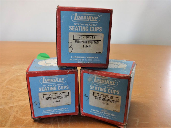 LOT OF LUBRIKUP 1-1/4" FLUID-SEAL CONE PACKING 86530-0420 & NYLON CUPS 25-16P-33