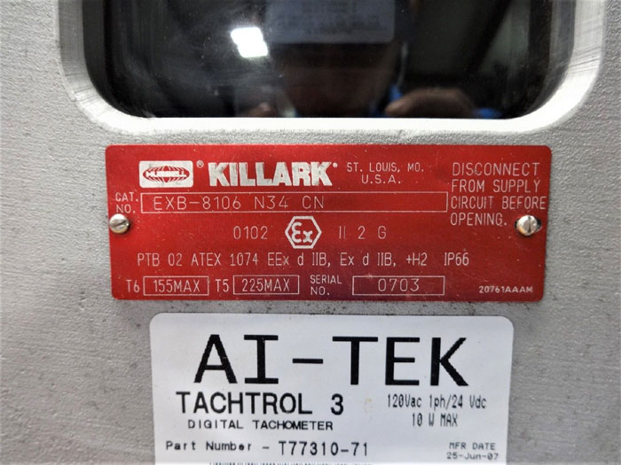 AI-TEK TACHTROL-3 DIGITAL TACHOMETER T77310-71 KILLARK QUANTUM EXB-8106