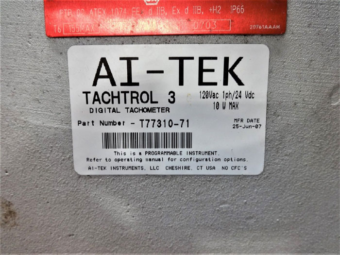 AI-TEK TACHTROL-3 DIGITAL TACHOMETER T77310-71 KILLARK QUANTUM EXB-8106
