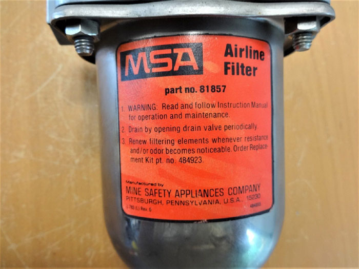 MSA MINE SAFETY APPLIANCES CO. AIRLINE FILTER 81857