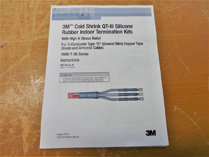 3M COLD SHRINK QT-III 3-CONDUCTOR TERMINATION KIT 7621-T-95-3G