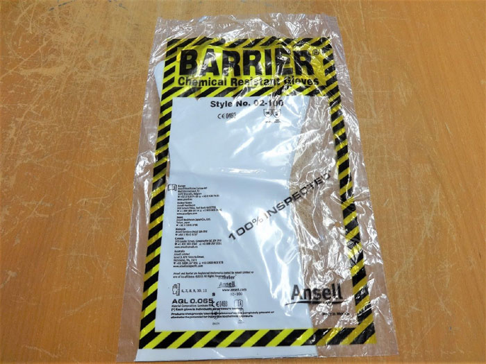 ANSELL 02-100 BARRIER CHEMICAL RESISTANT GLOVES - SIZE 9 - LOT OF (40) PAIRS