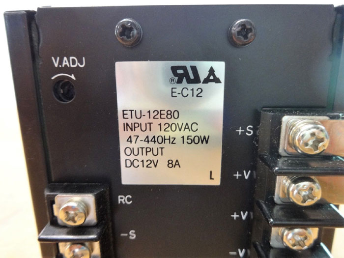 MATSUSHITA E-C12 POWER SUPPLY ETU-12E80 w/ 120VAC 150W