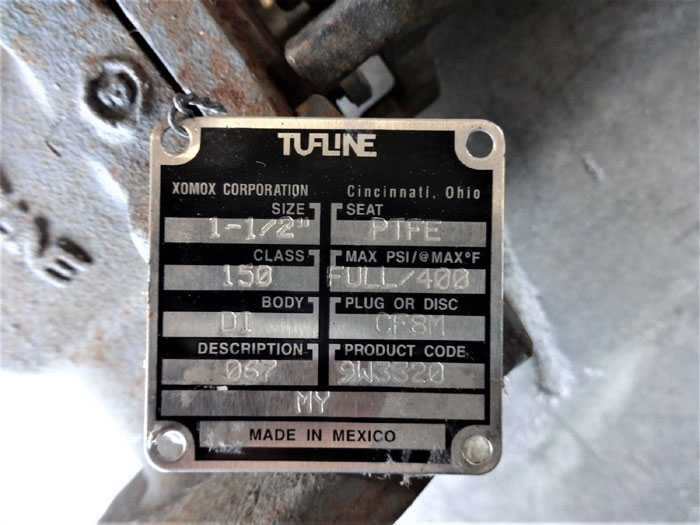 TUFLINE 1-1/2" 150# DUCTILE IRON 2-WAY PLUG VALVE 067  9W3320