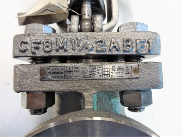 PK VALVE 1-1/2" 150# CF8M FLANGED GATE VALVE, FIG# 150RF10SL-TFE