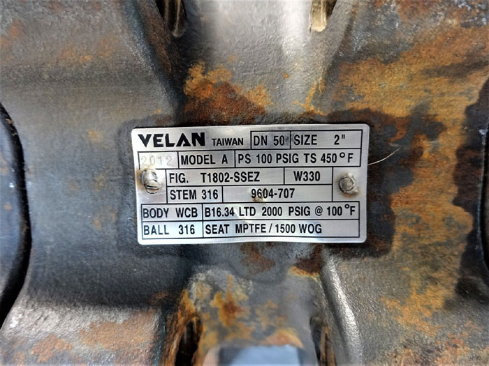 VELAN 3-PIECE WCB BALL VALVE 2" NPT X 2" SOCKET, MODEL A, FIG# T1802-SSEZ