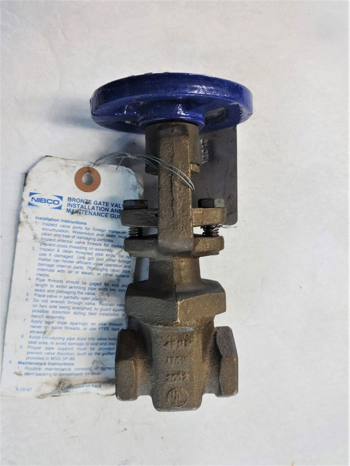 NIBCO 3/4" NPT FIRE MAIN GATE VALVE, BRONZE #T-104-0 - LOT OF (3)