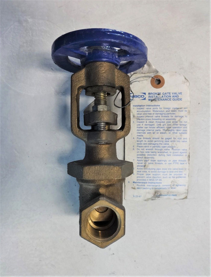 NIBCO 3/4" NPT FIRE MAIN GATE VALVE, BRONZE #T-104-0 - LOT OF (3)