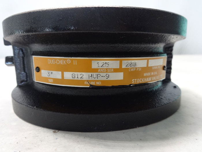 STOCKHAM 3" 125# DUO-CHEK II DOUBLE DISC WAFER CHECK VALVE, FIG# G12 HPV-9