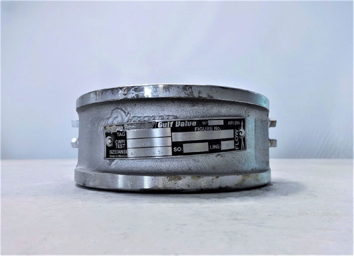 GULF VALVE 4" 150# DUAL DISC WAFER CHECK VALVE, FIG# MB15-2047-WR