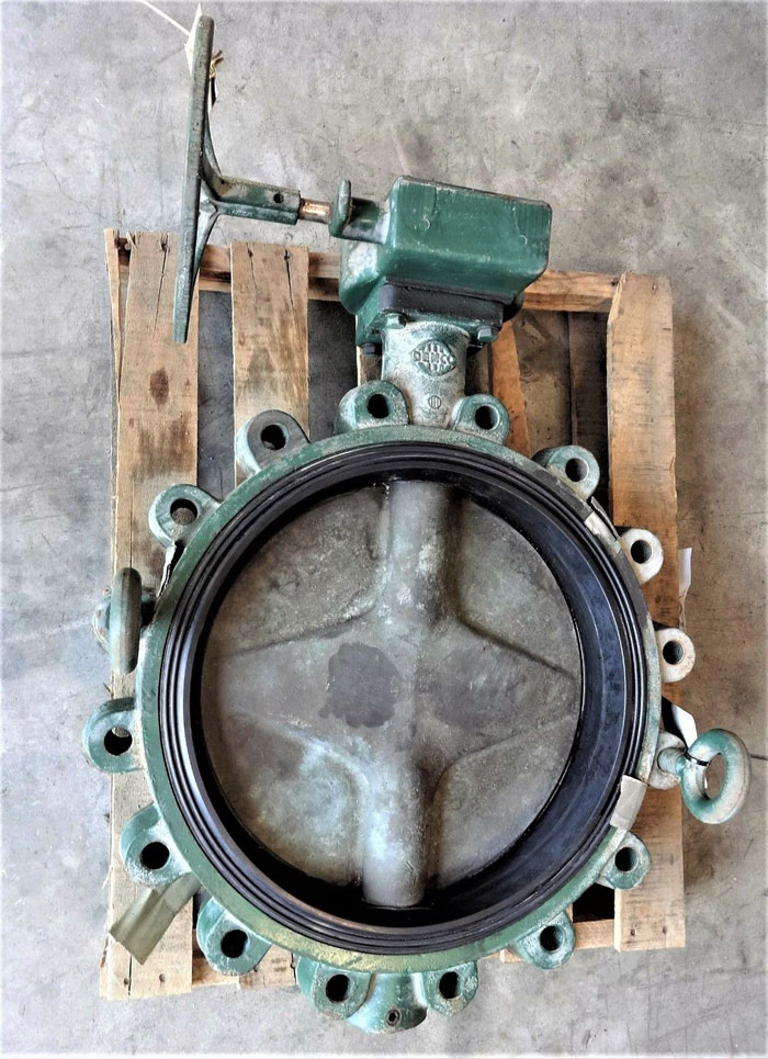 DEMCO 18" GEAR OPERATED BUTTERFLY VALVE, DUCTILE IRON BODY, ALUM BRZ DISC
