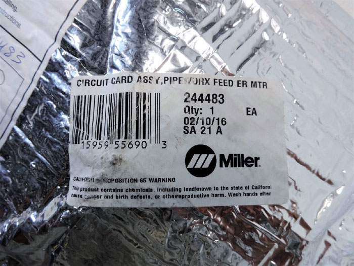 MILLER 244483 CIRCUIT CARD ASSEMBLY PIPEWORX FEEDER MTR CTRL W/ PRGM *SEALED*