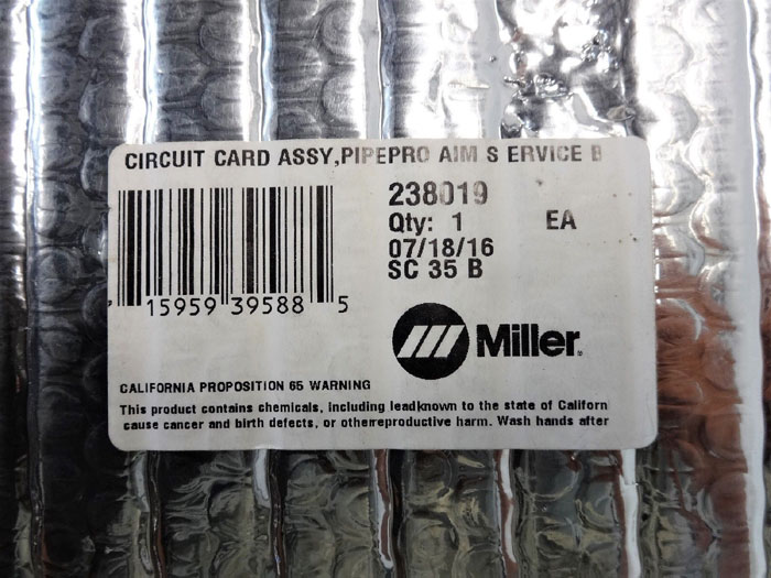 MILLER 238019 CIRCUIT CARD ASSEMBLY PIPEPRO AIM SERVICE BOARD W/ PGRM *SEALED*