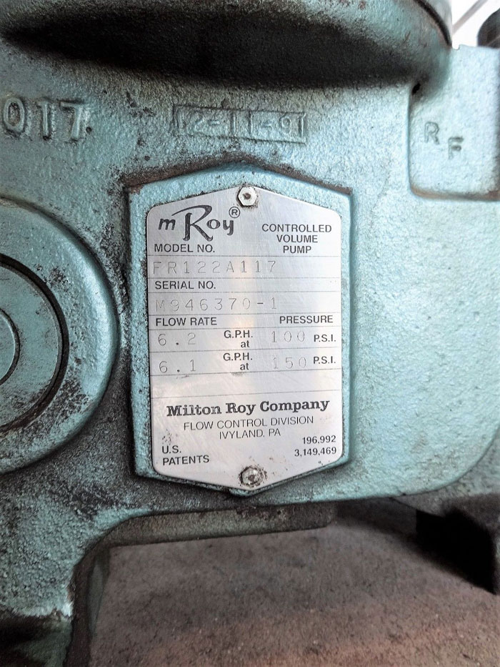 Milton Roy Controlled Volume Pump FR122A117