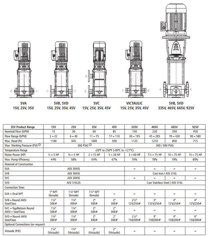 Goulds G & L Pumps SSV Multi-Stage Vertical Booster Pump, 1-1/4" 300# 2SVB1F7D0