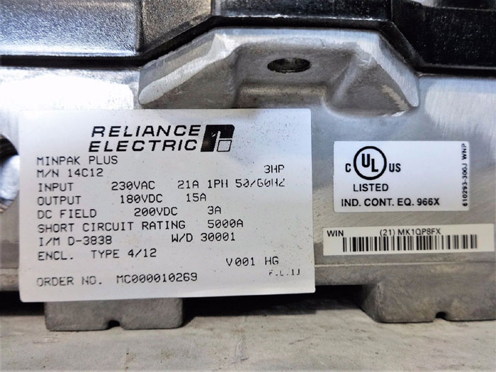 RELIANCE ELECTRIC VS DRIVES 14C12 MINPAK PLUS DRIVE