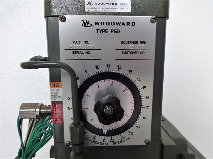 Woodward Governor, Type PGD, Part# 8577-1084 with 591 - 827 RPM