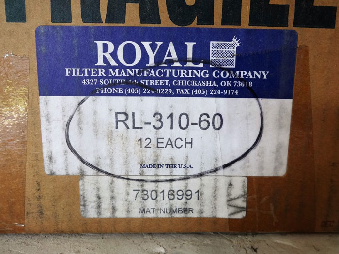 Lot of (12) Royal Filters RL-310-60