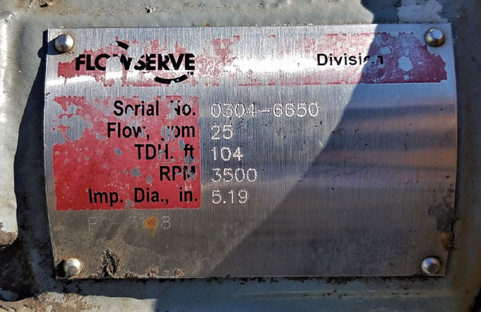 Flowserve Durco Mark 3 Centrifugal Pump, MK3 STD, 1K1.5X1-62/5.19RV, CD4M/CD4MCu