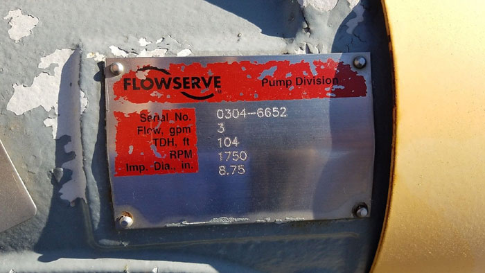 Flowserve Durco Mark 3 Centrifugal Pump, MK3 Lo-Flo, 2K2X1LF-10/8.75 OP, CD4M