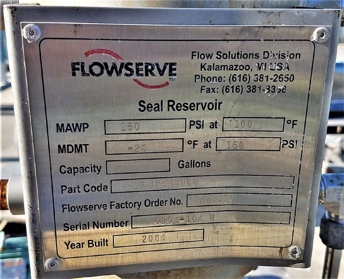 Flowserve Durco Mark 3 Centrifugal Pump, MK3 STD, Size 1K1.5X1-82/6.63RV, CD4M