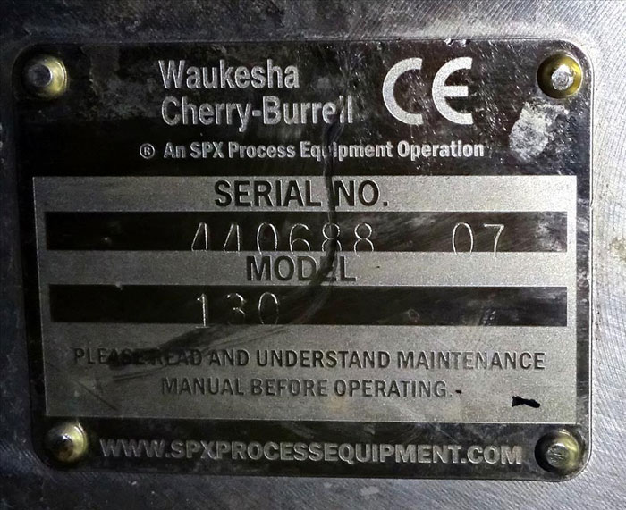 Waukesha 3" NPT Rotary Positive Displacement Pump Model 130 Stainless (47749011)